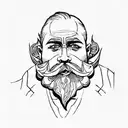 a  sculpture of a man with a beard tattoo design idea