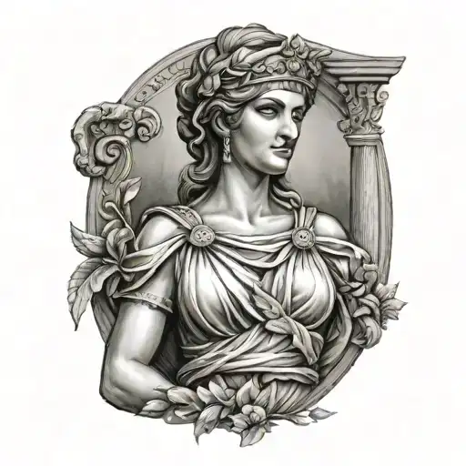 athena greek goddess tattoo design idea