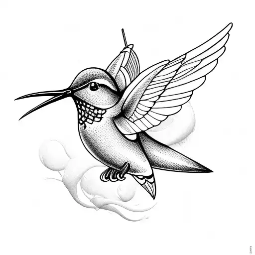 humming bird tattoo design idea