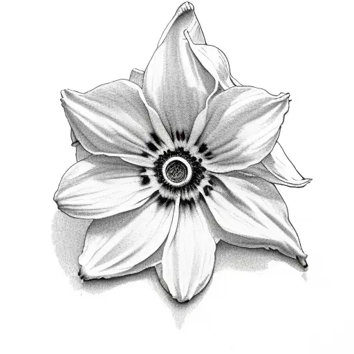 Violet, Daffodil, Daisy, and Morning Glory tattoo design idea