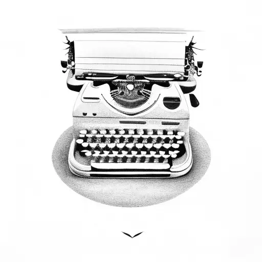 Traditional old school tattoo of a vintage typewriter tattoo design idea