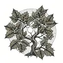 Rowan tree moon tattoo design idea