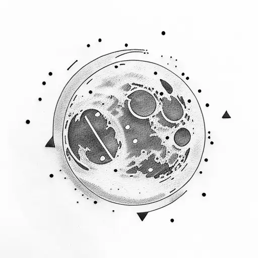 moon with number 13 tattoo design idea