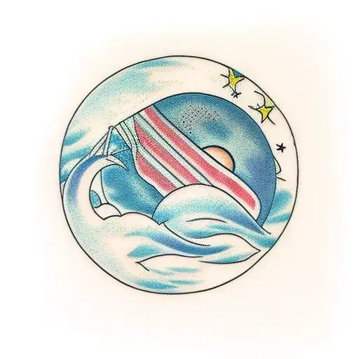 moon with number 13 tattoo design idea