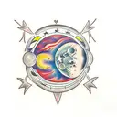 moon with number 13 tattoo design idea