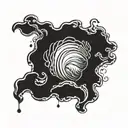 ocean water with small waves. add a sandy shore in the background tattoo design idea