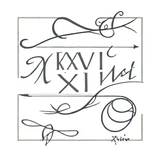 create a small tattoo that writes XXVI-VII-MMXXIV tattoo design idea