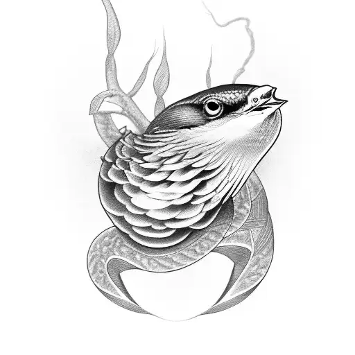 old school with snake river crown dove tattoo design idea