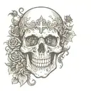 goth skull tattoo design idea