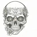 goth skull tattoo design idea