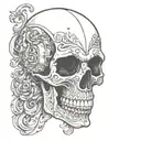 goth skull tattoo design idea