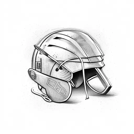 Dotwork "Israel Lacrosse Helmet With Lacrosse..." Tattoo Idea BlackInk AI