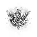 Mexican flag with Aztec  tattoo design idea