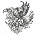 Scorpion Eagle Phoenix tattoo design idea