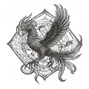 Scorpion Eagle Phoenix tattoo design idea