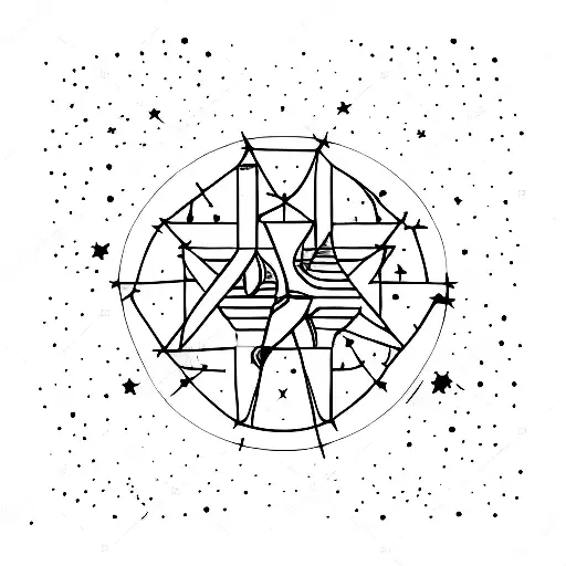 A constellation of stars forming the shapes of the initials of each of your kids' names tattoo design idea