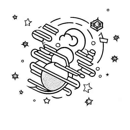 magical comet tattoo design idea