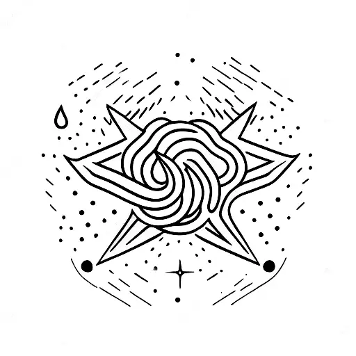 magical comet with a fire trail tattoo design idea