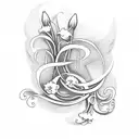 Lily of the valley tattoo lettering in Roman numerals that says FOREVER 1970 tattoo design idea