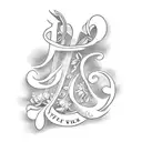 Lily of the valley tattoo lettering in Roman numerals that says FOREVER 1970 tattoo design idea