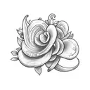 Lily of the valley tattoo lettering in Roman numerals that says FOREVER 1970 tattoo design idea