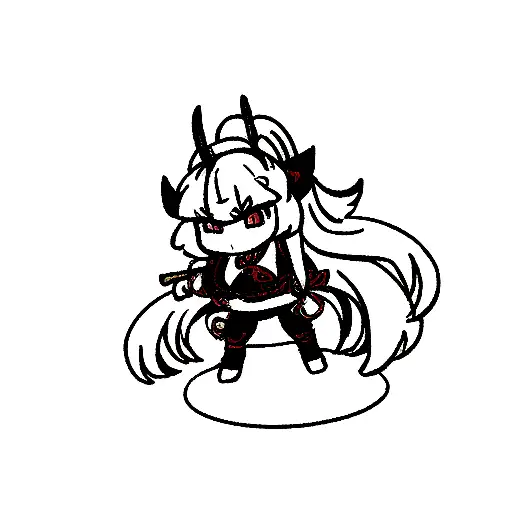 samurai girl oni only black colour tattoo design idea