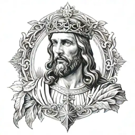 Jesus Christ king of kings tattoo design idea