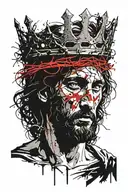 jesus christ wearing the crown of thorns tattoo design idea