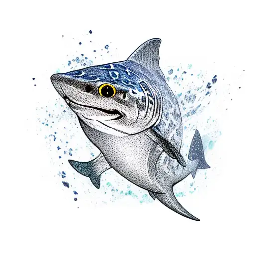 leopard shark tattoo design idea