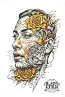 illusion face morphing tattoo design idea