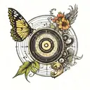 circle of fifths and music production and beatmaker  tattoo design idea