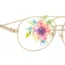 front of eyeglasses with flower tattoo design idea