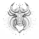 taurus and libra sign tattoo design idea