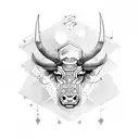 taurus and libra sign tattoo design idea