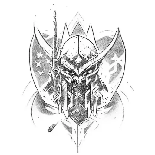 A tattoo design inspired by Heroes of the Storm, featuring a dynamic composition of different heroes and their iconic abilities tattoo design idea