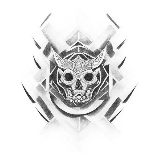 crea un tatuaje en el brazo que sea del estilo maorí pero utilizando simbología mapuche  tattoo design idea