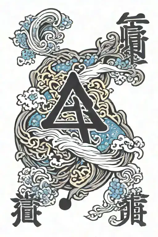 japanese magic runes tattoo design idea