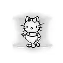 Hello Kitty wearing a leather jacket and holding a microphone tattoo design idea