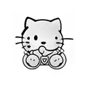 Hello Kitty wearing a leather jacket and holding a microphone tattoo design idea