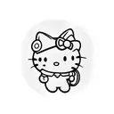 Hello Kitty wearing a leather jacket and holding a microphone tattoo design idea