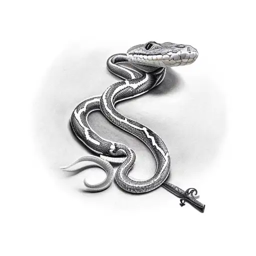 A snake wrapped around a sword tattoo design idea