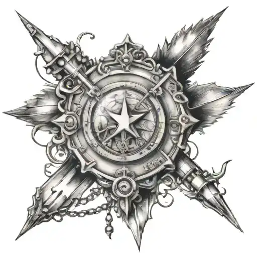 shiled with 41 incorporated  tattoo design idea