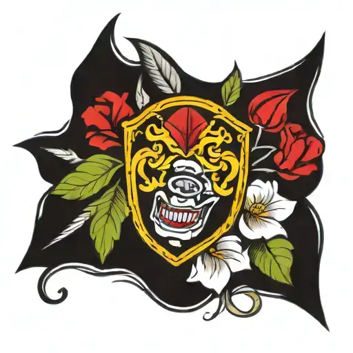 shiled with 41 incorporated  tattoo design idea