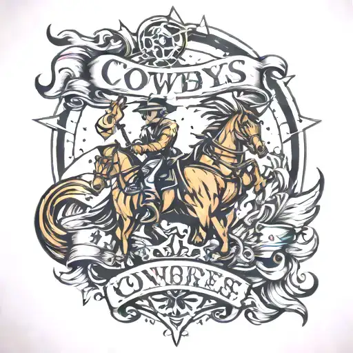 cowboys live forever tattoo design idea