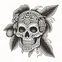 Aztec skull full back tattoo design tattoo design idea