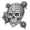 Aztec skull full back tattoo design tattoo design idea