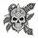 Aztec skull full back tattoo design tattoo design idea