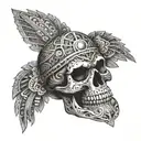 Aztec skull full back tattoo design tattoo design idea