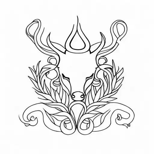 fawn laurel wreath tattoo design idea
