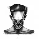 a man's head Framed tattoo design idea